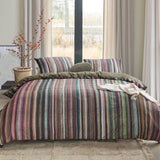 Bedding House Roman Multi Cotton Stripe Quilt Cover Set King