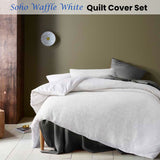 Accessorize Soho Waffle White Quilt Cover Set King - Front View