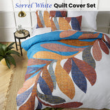 Accessorize Sorrel White Cotton Foliage Quilt Cover Set Double - Front View