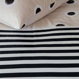 VTWonen Stripe and Eye Natural Cotton Quilt Cover Set Queen - Side View