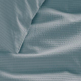 Bedding House Summer Blue Grey Seersucker Cotton Quilt Cover Set Queen