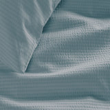 Bedding House Summer Blue Grey Seersucker Cotton Quilt Cover Set Queen - Side View