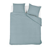 Bedding House Summer Blue Grey Seersucker Cotton Quilt Cover Set Queen - 45-Degree Angle