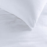 Bedding House Summer White Seersucker Cotton Quilt Cover Set King - Side View