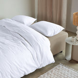 Bedding House Summer White Seersucker Cotton Quilt Cover Set King - Rear View