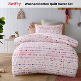 Happy Kids Swifty Washed Quilt Cover Set Double - Front View