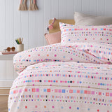 Happy Kids Swifty Washed Quilt Cover Set Single - Side View
