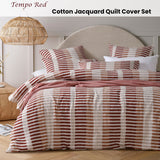 Vintage Design Homewares Tempo Red Cotton Jacquard Quilt Cover Set King - Front View