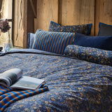 PIP Studio Tutti i Fiori Dark Blue Cotton Quilt Cover Set Queen - Side View