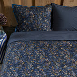 PIP Studio Tutti i Fiori Dark Blue Cotton Quilt Cover Set Queen - Top-Down View