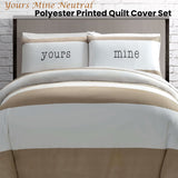 Big Sleep Yours Mine Neutral Quilt Cover Set Single - Front View