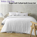 Big Sleep White Zig Zag Super Soft Tufted Quilt Cover Set Queen - Front View