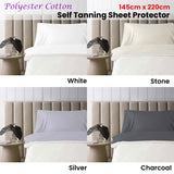 Self-Tanning Sheet Protector for Bedding – Accessorize 145cm x 220cm in Stone - Front View