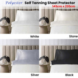 Accessorize Self Tanning Polyester Sheet Protector 145cm x 220cm White - Front View