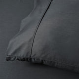 Accessorize 400TC Charcoal Bamboo Cotton Sheet Set 40cm Wall King Single - Top-Down View