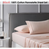 Accessorize Cotton Flannelette Sheet Set Blush King - Front View