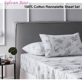 Accessorize Cotton Flannelette Sheet Set Sylvan Rose Single - Front View