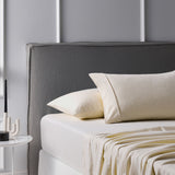 Warmth & Style: Accessorize Queen Cotton Flannelette Sheet Set in Creamy Wall Stone