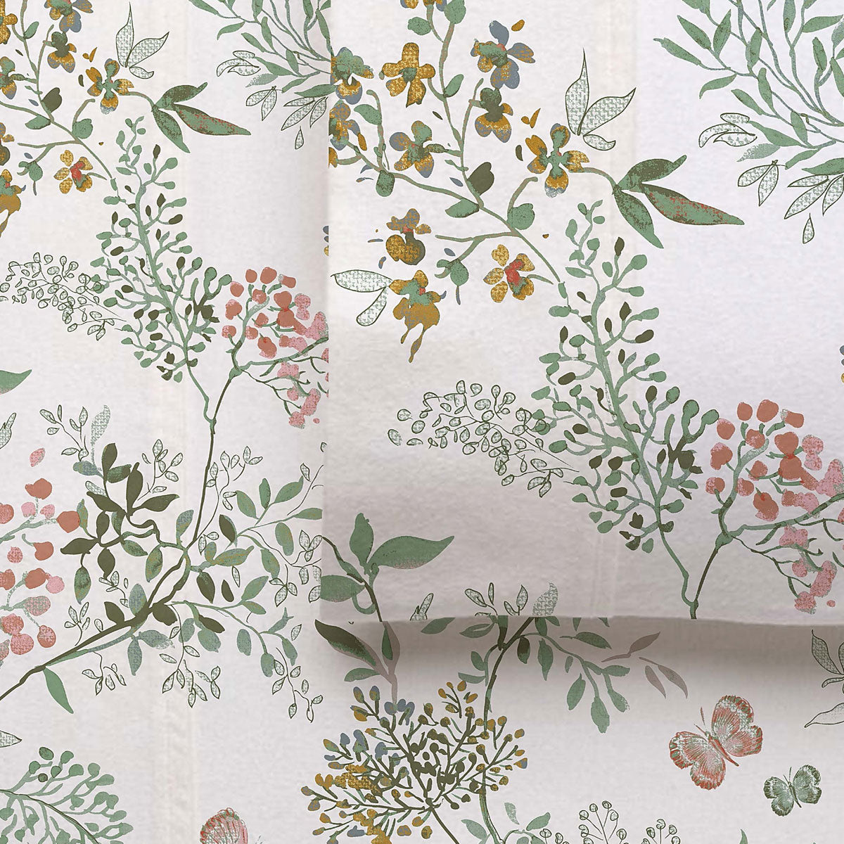 Floral Print Cotton Flannelette Sheet Set with 40cm Fitted Wall - King Size by Accessorize