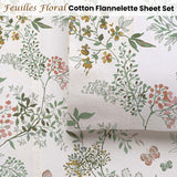 Floral Print Cotton Flannelette Sheet Set with 40cm Fitted Wall - King Size by Accessorize - Front View