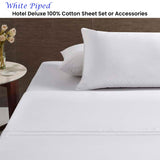 Accessorize White Piped Hotel Deluxe Cotton Sheet Set Super King - Front View
