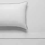 Accessorize White/Black Piped Hotel Deluxe Cotton Sheet Set Super King - Side View
