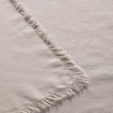 Natural Fringed Vintage Linen Cotton Tablecloth for Dining - 130cm x 180cm