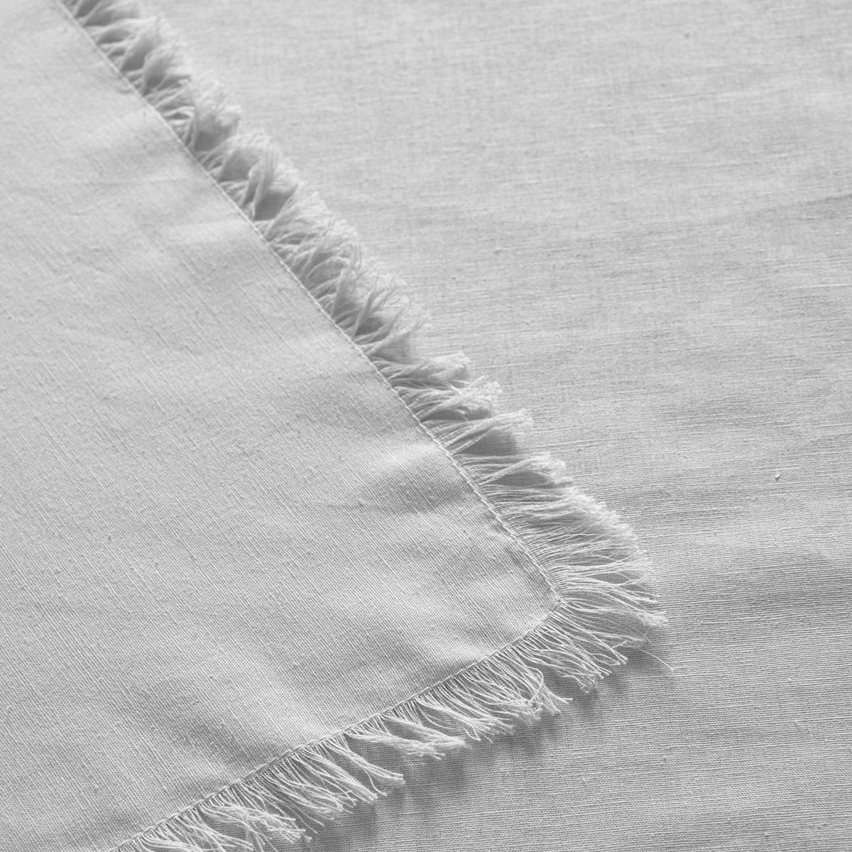 Elegant Bohemian Fringe Washed Linen Cotton Tablecloth for 6-8 Seaters - 150cm x 275cm