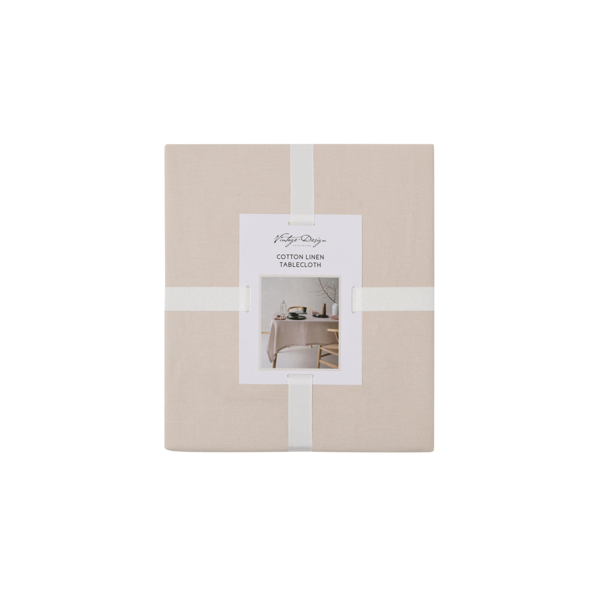 Natural Washed Linen Cotton Square Tablecloth - Vintage Design Homewares 180cm x 180cm