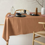 Terracotta Washed Linen Cotton Tablecloth for Vintage-Inspired Dining - 150cm x 300cm