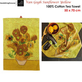 Bedding House Van Gogh Sunflower Yellow Tea Towel - Front View