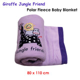 Giraffe Jungle Friend Polar Fleece Baby Blanket 80 x 110 cm - Front View