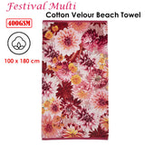 Bedding House Festival Multi Cotton Velour Beach Towel
