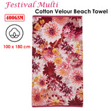 Bedding House Festival Multi Cotton Velour Beach Towel - Front View
