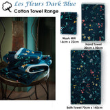 PIP Studio Les Fleurs Dark Blue Wash Mitt 16cm x 22cm - Front View