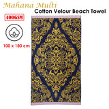 Bedding House Mahana Multi Cotton Velour Beach Towel - Front View