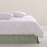 Vintage Design Homewares Sage French Linen Valance Super King - Front View