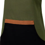 J Elliot Home Selby Cotton Apron 83 x 68 cm Olive & Black - Front View