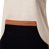 J Elliot Home Selby Cotton Apron 83 x 68 cm Sandstone & Black - Front View