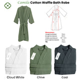 J Elliot Home Camila Cotton Waffle Bath Robe Cloud White - Front View