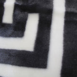 Charcoal Greek Key 800GSM Luxury 1 Ply Mink Blanket - King Size Winter Comfort