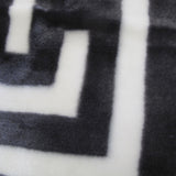 Charcoal 800GSM Greek Key Design Premium 1 Ply Mink Blanket for Queen Size Comfort - 45-Degree Angle