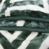 Luxurious 800GSM Greek Key Green Mink Blanket - Premium Winter Comfort in Queen Size - Top-Down View
