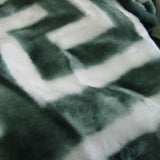 Luxurious 800GSM Greek Key Green Mink Blanket - Premium Winter Comfort in Queen Size - 45-Degree Angle