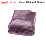J Elliot Home 800GSM Luxury Winter Thick Mink Blanket Grape Queen - Front View