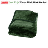J Elliot Home 800GSM Luxury Winter Thick Mink Blanket Sea Kelp Queen - Front View