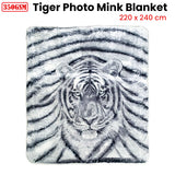 J.Elliot Home 350gsm Tiger Photo Mink Blanket - Front View