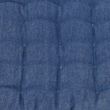 J Elliot Home Set of 2 Outdoor 100% Cotton Chair Pads 40 x 40 cm Solid Blue - Side View