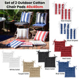 J Elliot Home Set of 2 Outdoor 100% Cotton Chair Pads 40 x 40 cm Solid Taupe - Front View