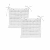 J Elliot Home Set of 2 Outdoor 100% Cotton Chair Pads 40 x 40 cm Solid White